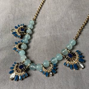 LOFT Blue & Gold Statement Necklace